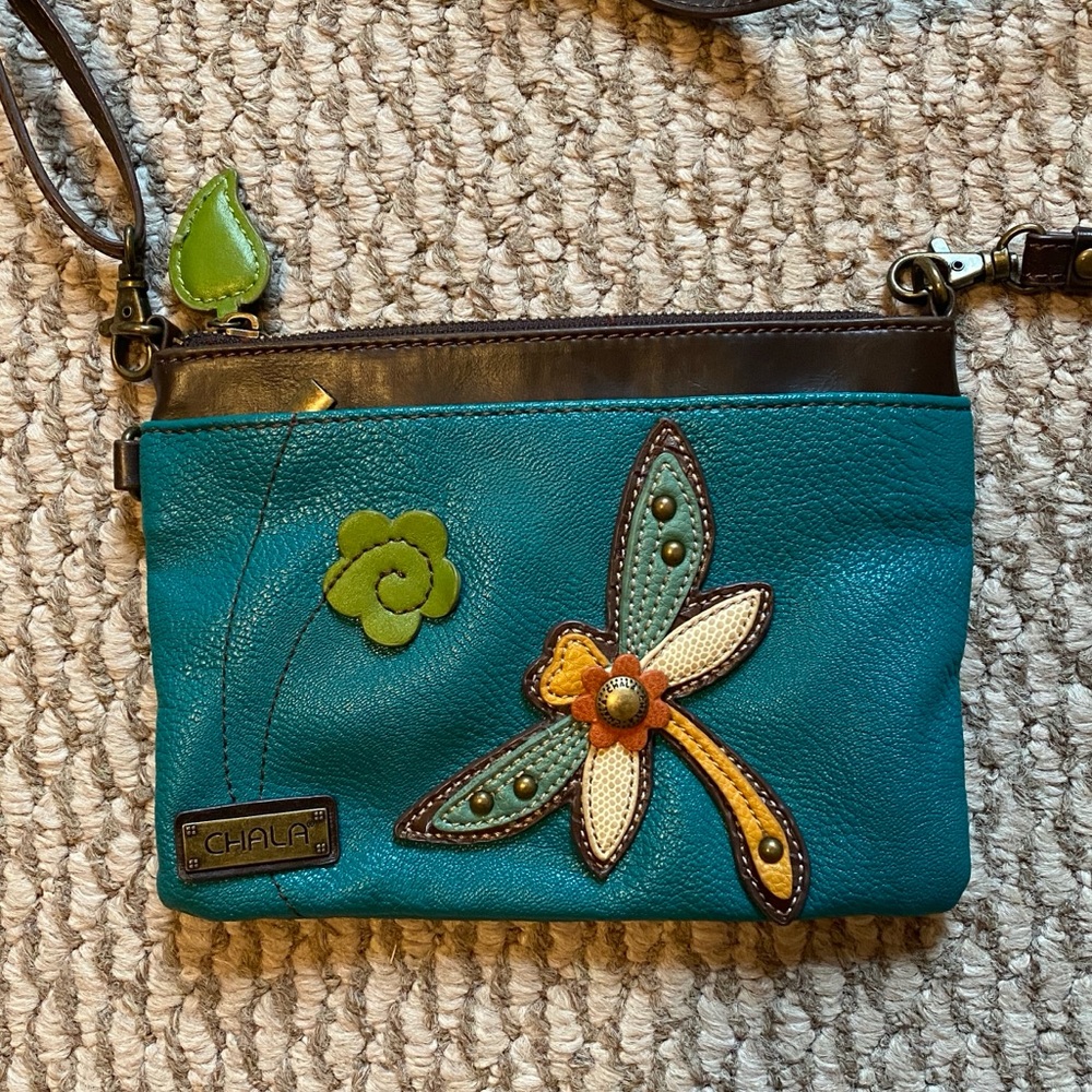 Crossbody dragonfly nature vegan leather bag